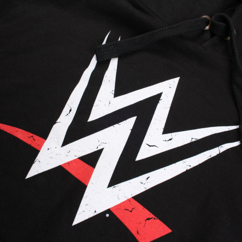 WWE Wrestling Men's Hoodie Logo Black Pullover Top