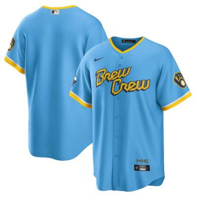 Milwaukee Brewers Blue Jersey Nike MLB City Connect Men's Jersey