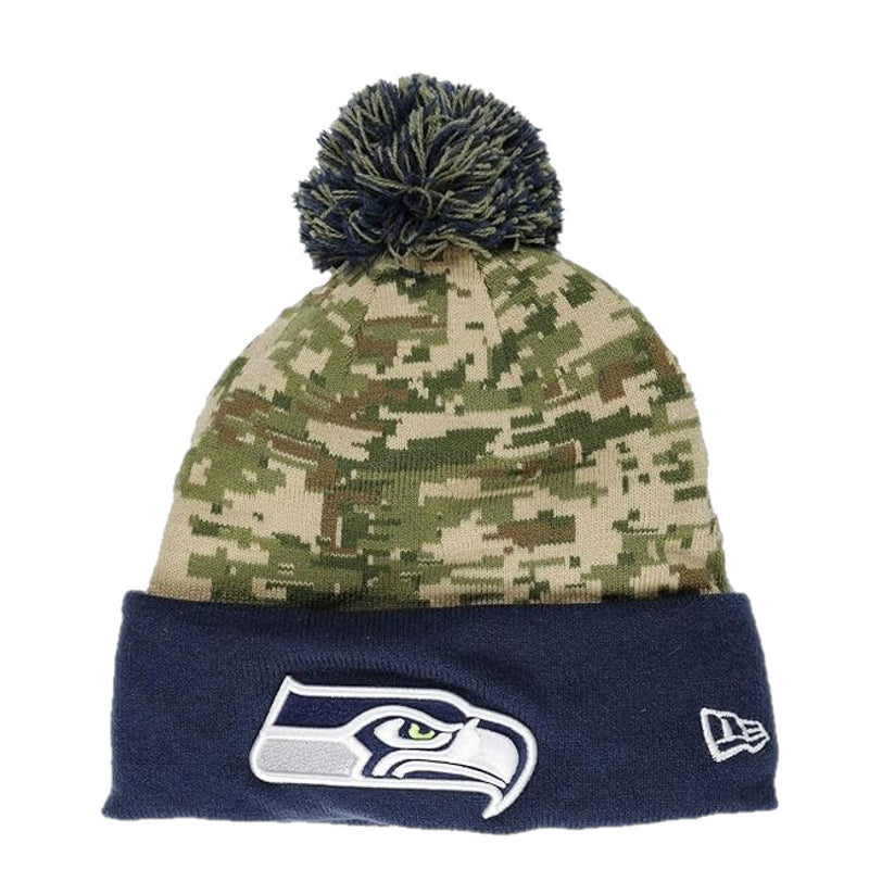 Seattle Seahawks Beanie New Era NFL Camo Knit Bobble Hat