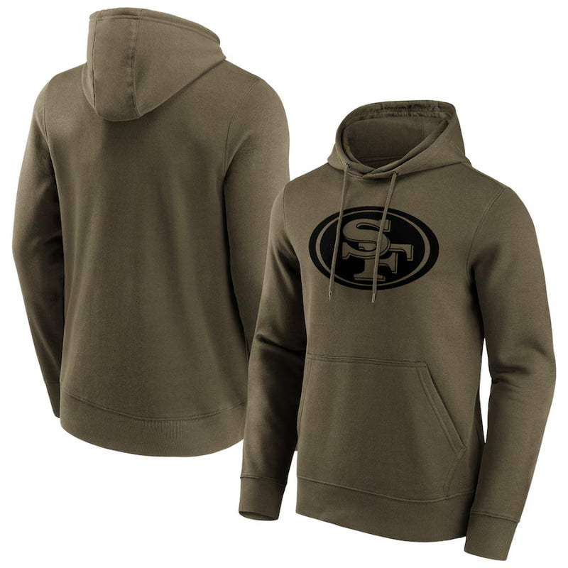 San Francisco 49ers Hoodie Men's NFL Logo Khaki Hoodie