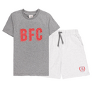 Barnsley Kid's Pyjamas Football Grey Shorts & T-Shirt Set