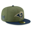 Los Angeles Rams Cap NFL Men's New Era Khaki Fitted Hat