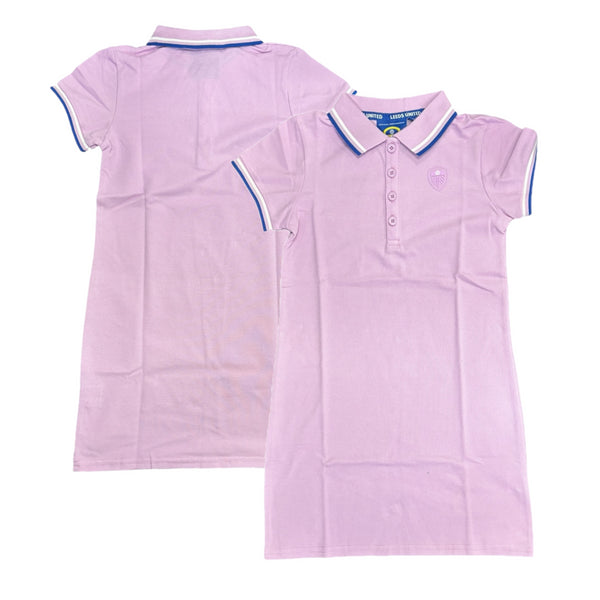 Leeds United Polo Dress Girls Football Lilac Dress