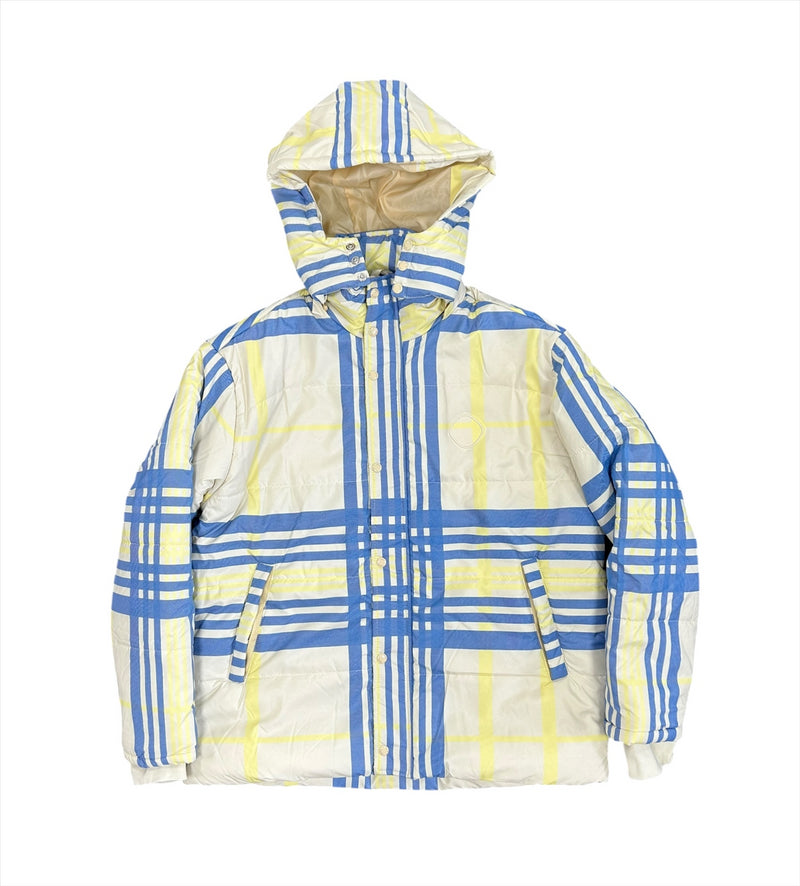 Leeds United Men's Jacket Football Ecru Puffer Padded Top