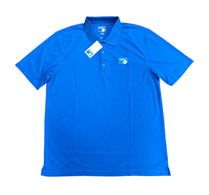 European Tour Polo Shirt Men's Golf Blue Top