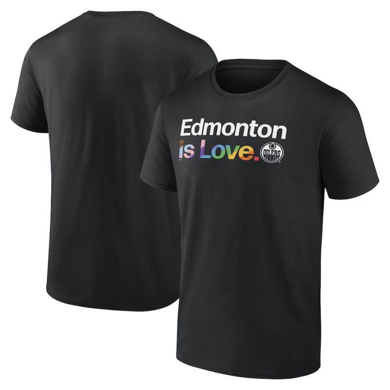 Edmonton Oilers Men's T-Shirt MLB Black City Pride Graphic Top