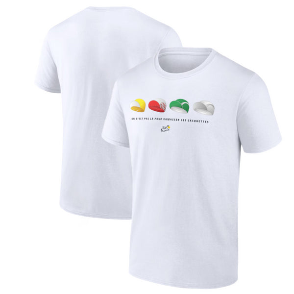 Tour De France T-Shirt Men's Cycling White Cap Graphic Top
