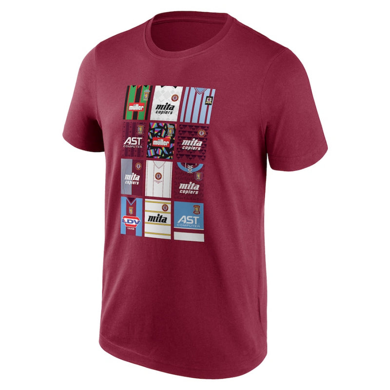 Aston Villa Women's T-Shirt Football History Of Shirts Top