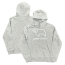 Derby County Women's Hoodie Football Mono Logo Grey Top