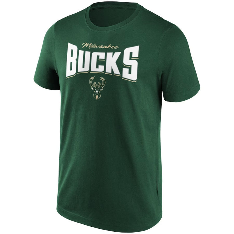 Milwaukee Bucks NBA T-Shirt Men's Word Arch Green Top