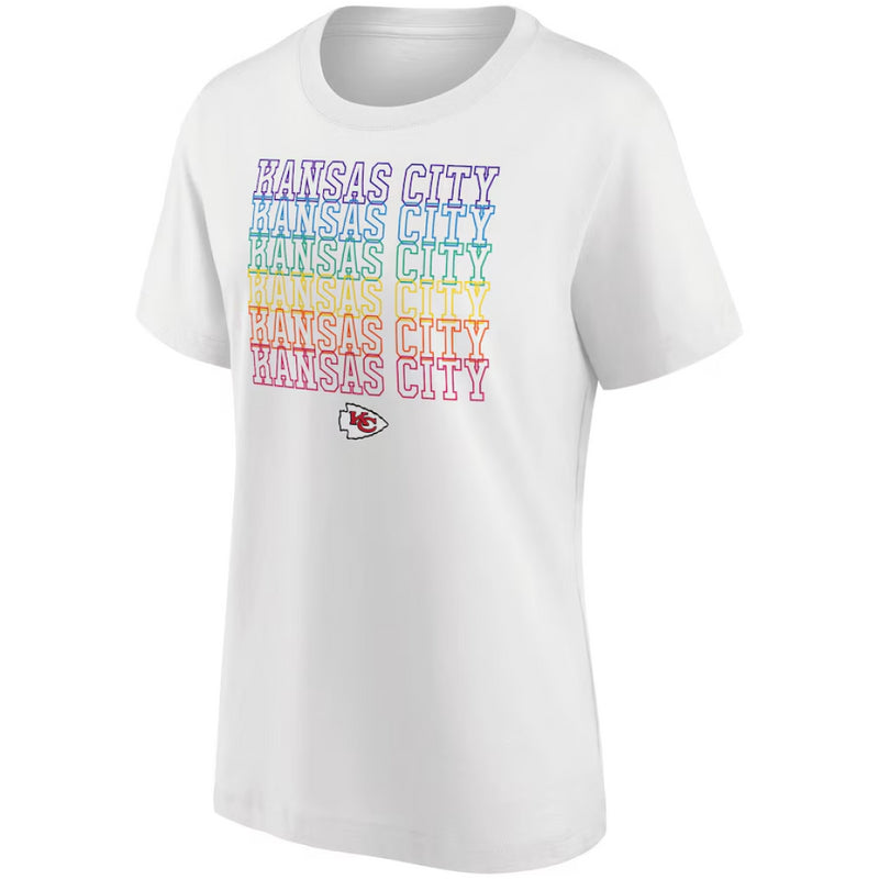 Kansas City Chiefs T-Shirt Women's NFL Pride White Top