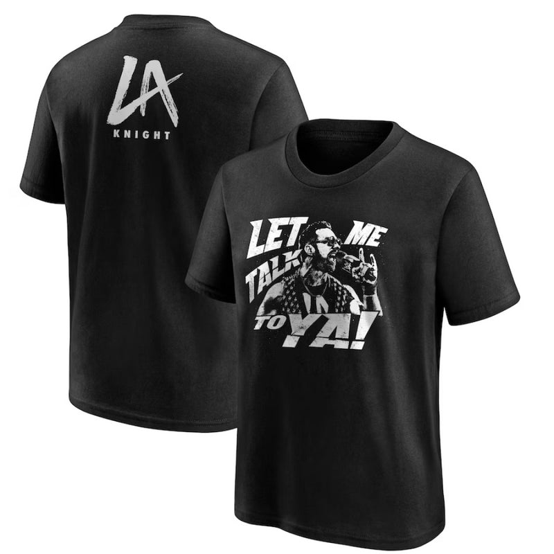 LA Knight WWE T-Shirt Kid's Black Let Me Talk To Ya! Top