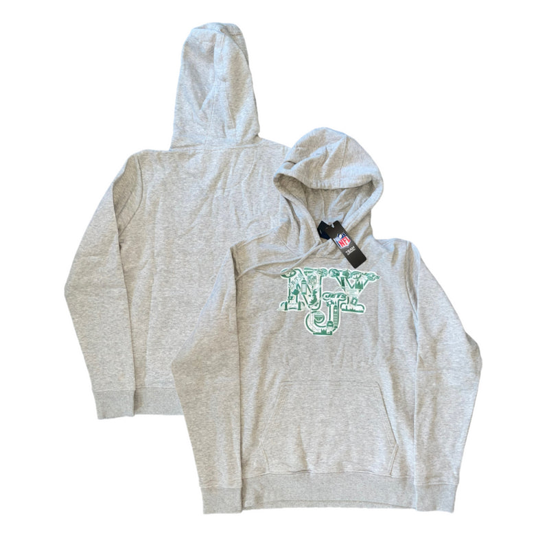 New York Jets Hoodie Men's NFL Grey Hometown Graphic Hoodie