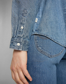 LEE Volume Sleeve Shirt Women's Denim Blue LS Shirt