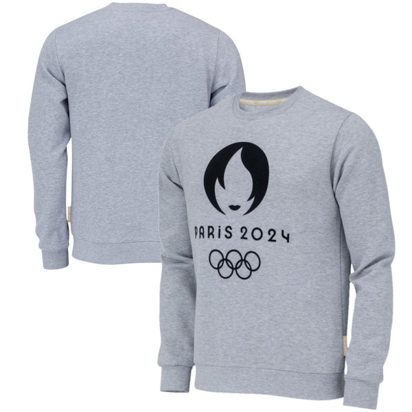 Paris 2024 Men's Sweatshirt Olympics Grey Crew Logo Sweatshirt