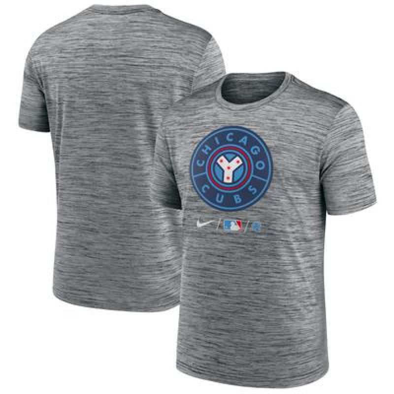 Chicago Cubs Men's T-Shirt Nike MLB Grey Velocity Top