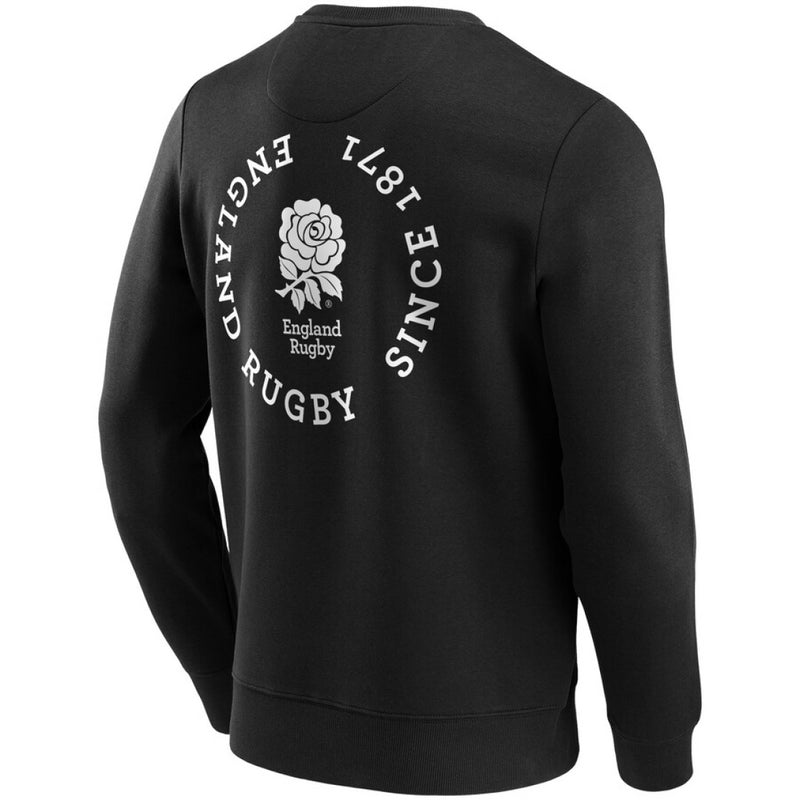 England Rugby Men's Sweatshirt Loop Graphic Crew Black Top
