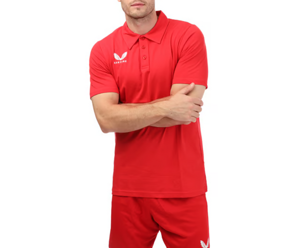 Castore Sportswear Polo Shirt Men's S/S Red Logo Top