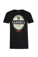 Guinness Men's Black T-Shirt Label Top