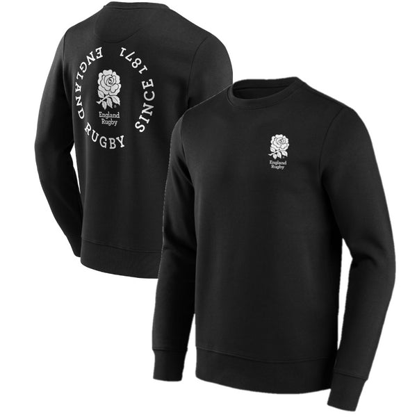 England Rugby Men's Sweatshirt Black Loop Graphic Sweatshirt