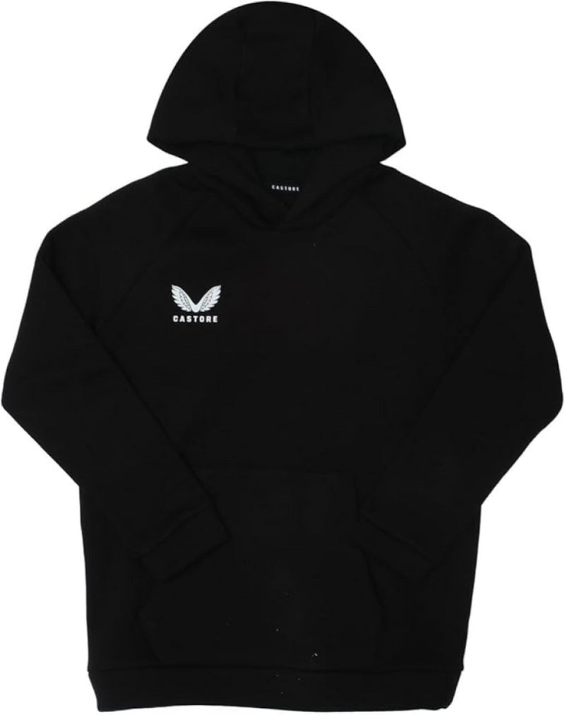 Castore Kid's Training Hoodie Brush Back Black Overhead Top