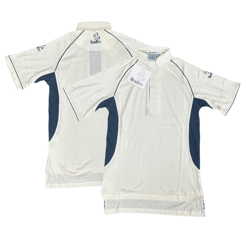 Readers Men's Cricket Shirt Premier Whites S/S Polo Shirt Top