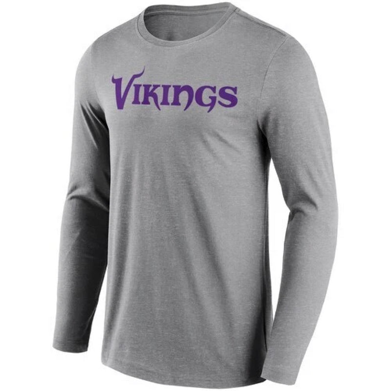 Minnesota Vikings LS T-Shirt Men's NFL Neutral Colour Logo Top