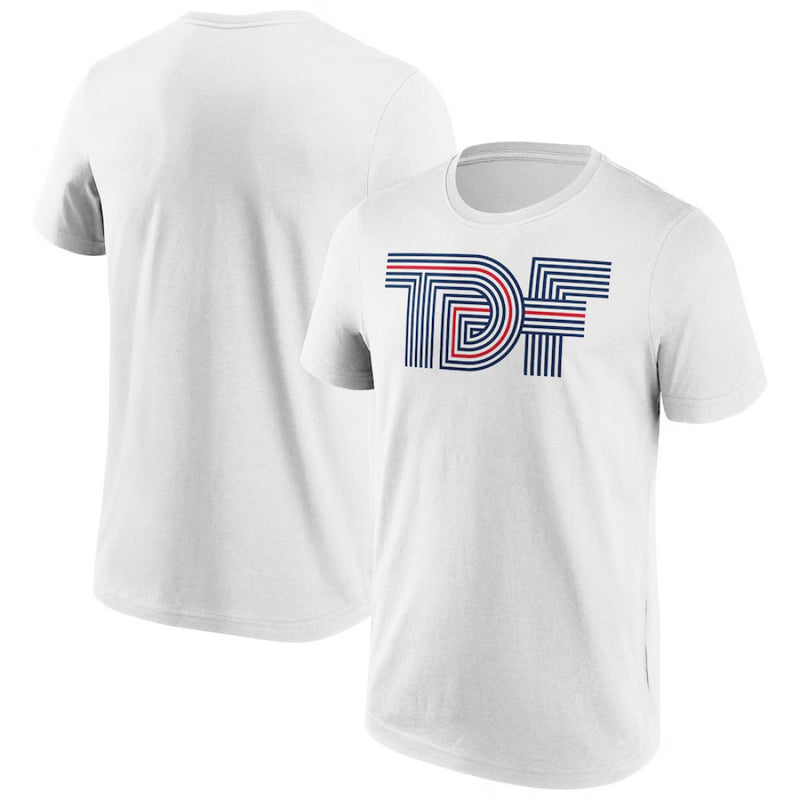 Tour De France T-Shirt Men's Cycling White Logo Graphic T-Shirt