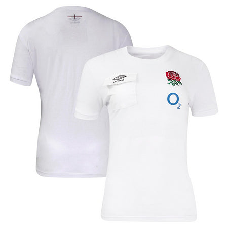 England Rugby Women's T-Shirt White Umbro Presentation Top