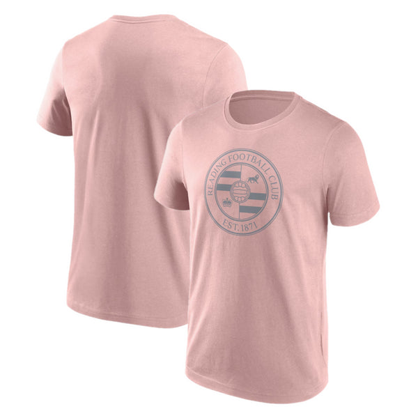 Reading Football Men's T-Shirt Mono Logo Graphic Pink Top