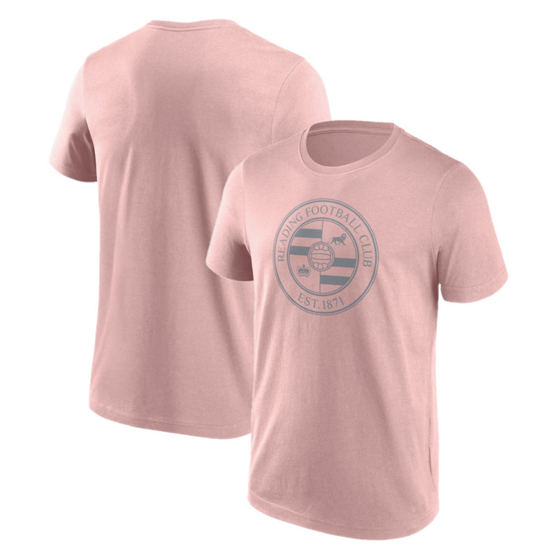 Reading Football Men's T-Shirt Mono Logo Graphic Pink Top