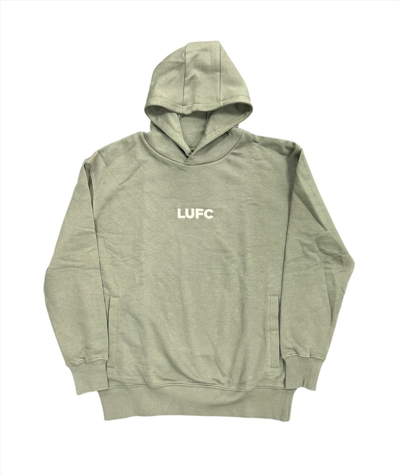 Leeds United Football Hoodie Men's LUFC Bold Khaki Green Top