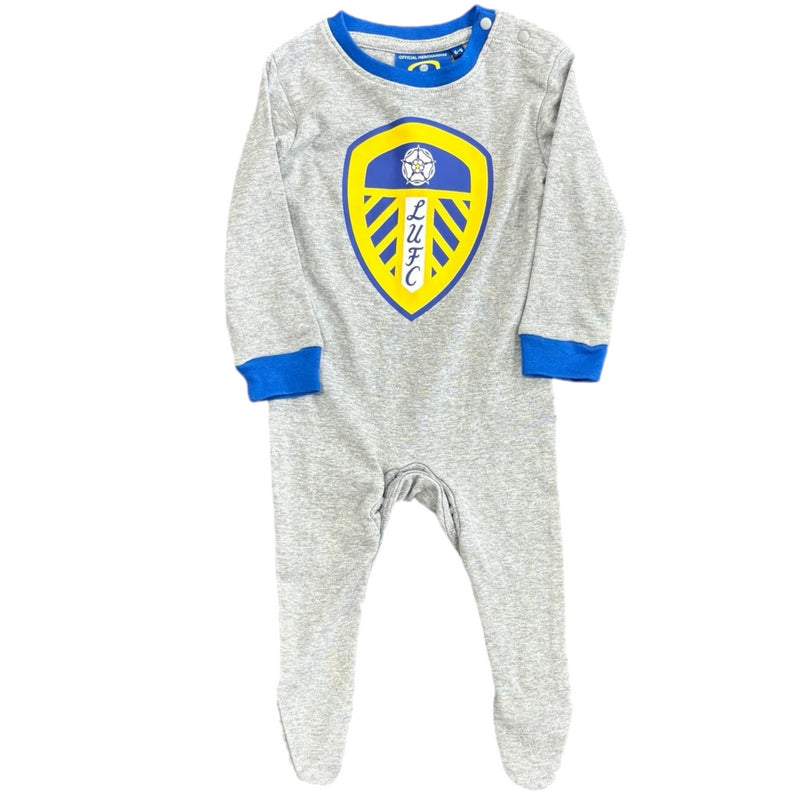 Leeds United Sleepsuit Baby Football LS Romper