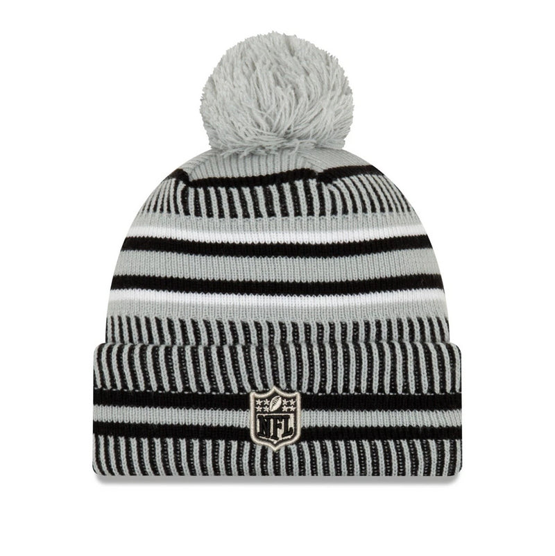 Las Vegas Raiders Beanie Adult New Era Grey Sideline Hat