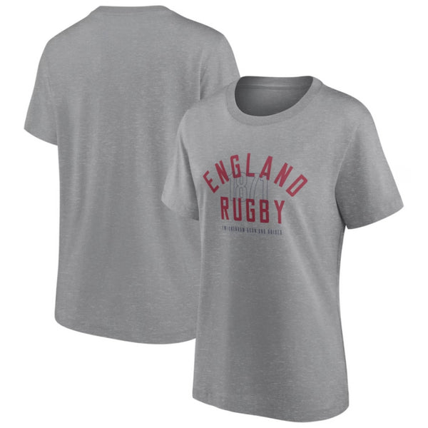 England Retro Grey T-Shirt Women's Rugby Logo Top