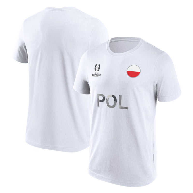 UEFA Euro Men's T-Shirt Football Poland Nation Flag Top