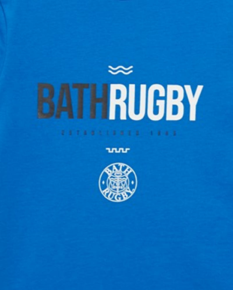 Bath Rugby Castore T-Shirt Kid's S/S Lapis Blue Training Top