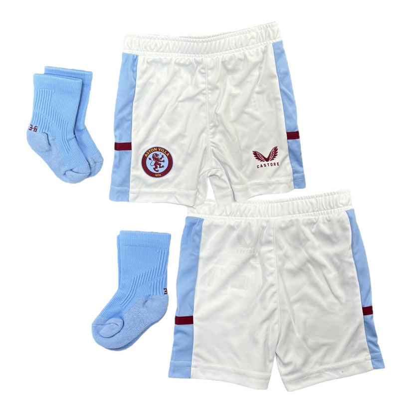 Aston Villa Shorts & Socks Kid's Castore Home Football Socks And Shorts