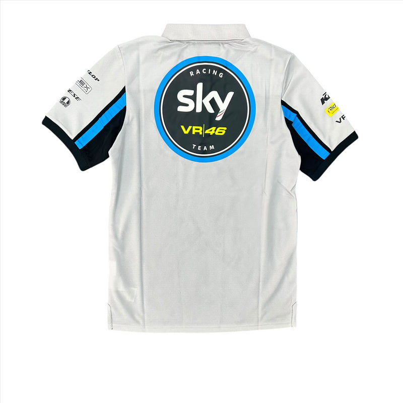 Team Sky Men's Polo MotoGP Racing VR46 Black Polo Shirt