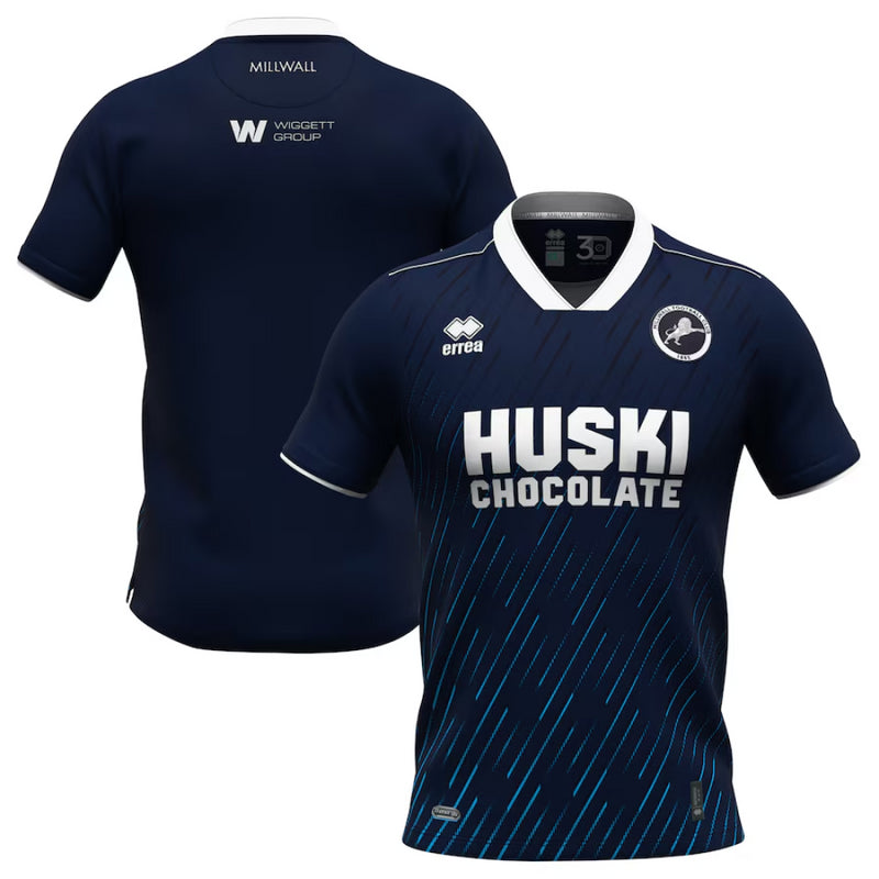 Millwall Men's Football Shirt Errea Home 23/24 Plain Top