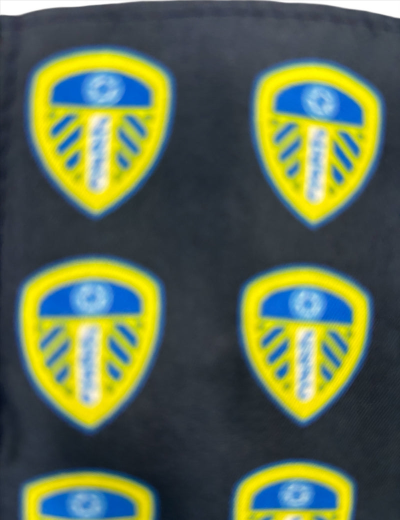 Leeds United Pocket Square Football LUFC Crest Silk Pocket Square
