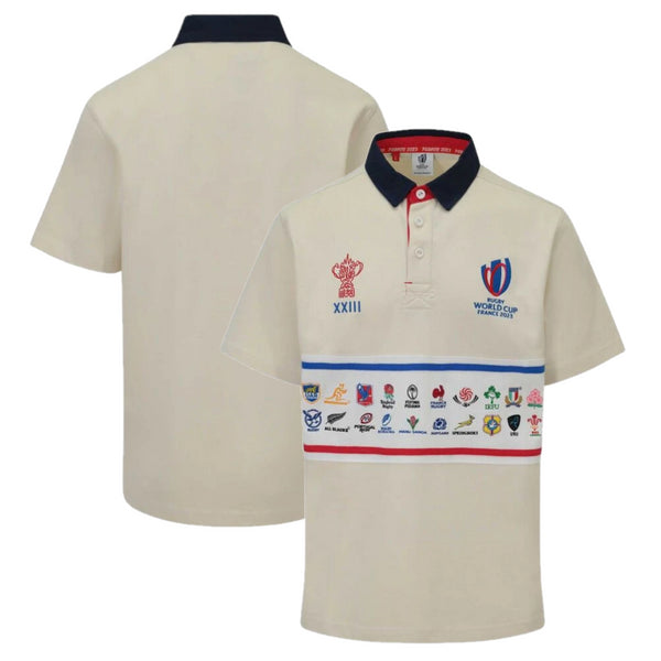 Rugby World Cup 2023 Polo Shirt Men's 20 Unions Stripe Jersey
