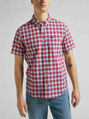 Lee Men's SS Shirt Red Check Button Down Shirt