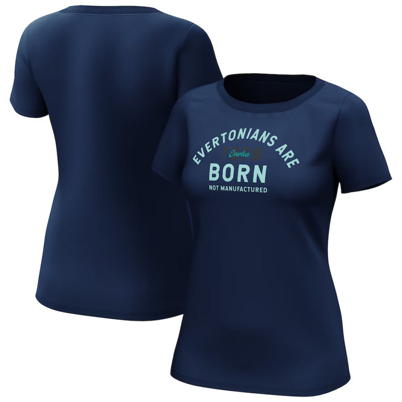 Everton Women's Football T-Shirt Born Not Manufactured Top