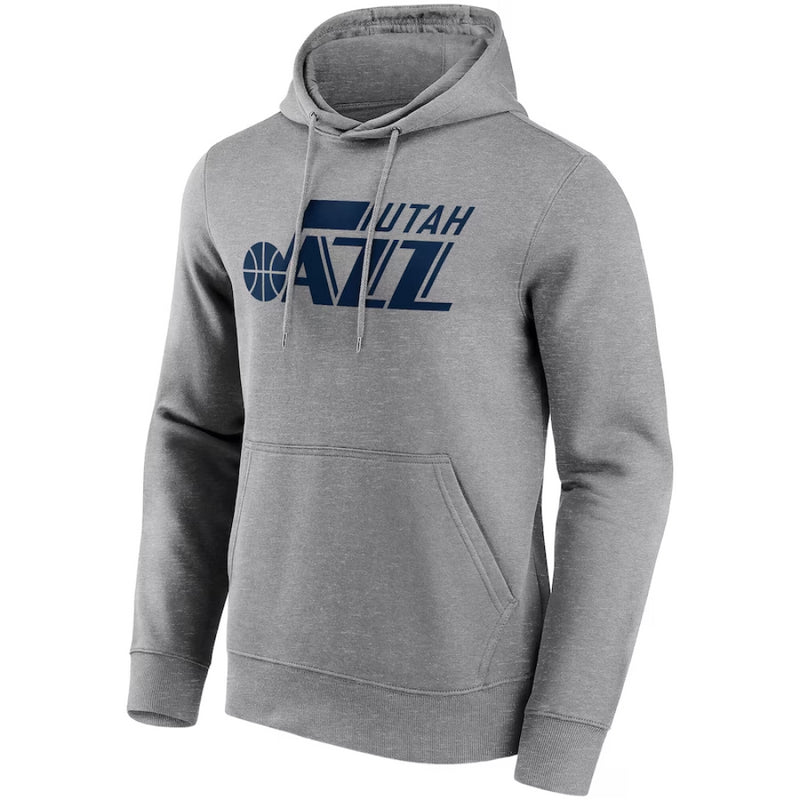 Utah Jazz Men's Hoodie NBA Grey Mono Logo Graphic Hoodie