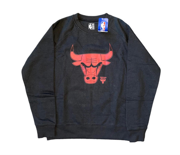 Chicago Bulls Men's Sweatshirt NBA Mono Logo Black Top