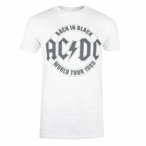 AC/DC Tour Emblem T-Shirt Men's White Logo Top