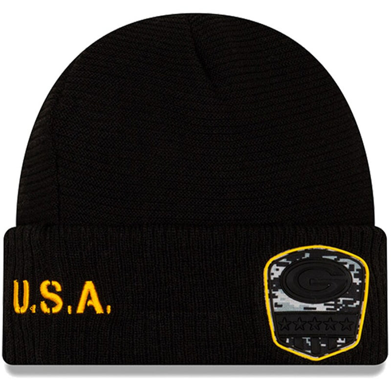 Green Bay Packers Beanie Adult New Era Salute To Service Hat