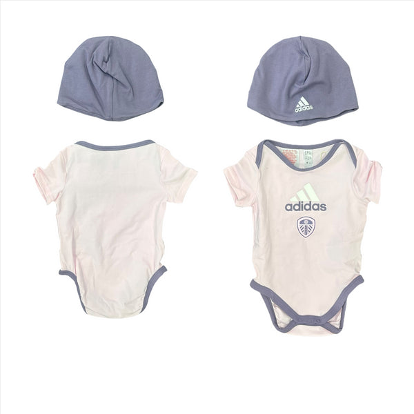 Leeds United Baby Bodysuit adidas Pink Football Gift Set