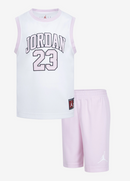 Kid's Jordan Jersey Set Pink 23 2PC Set